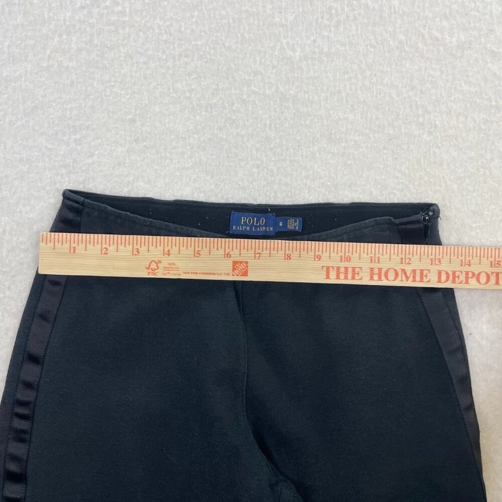 Polo Ralph Lauren Women's Black Tuxedo Stripe Leggings Side Zip Pants Size 6 - Picture 4 of 5